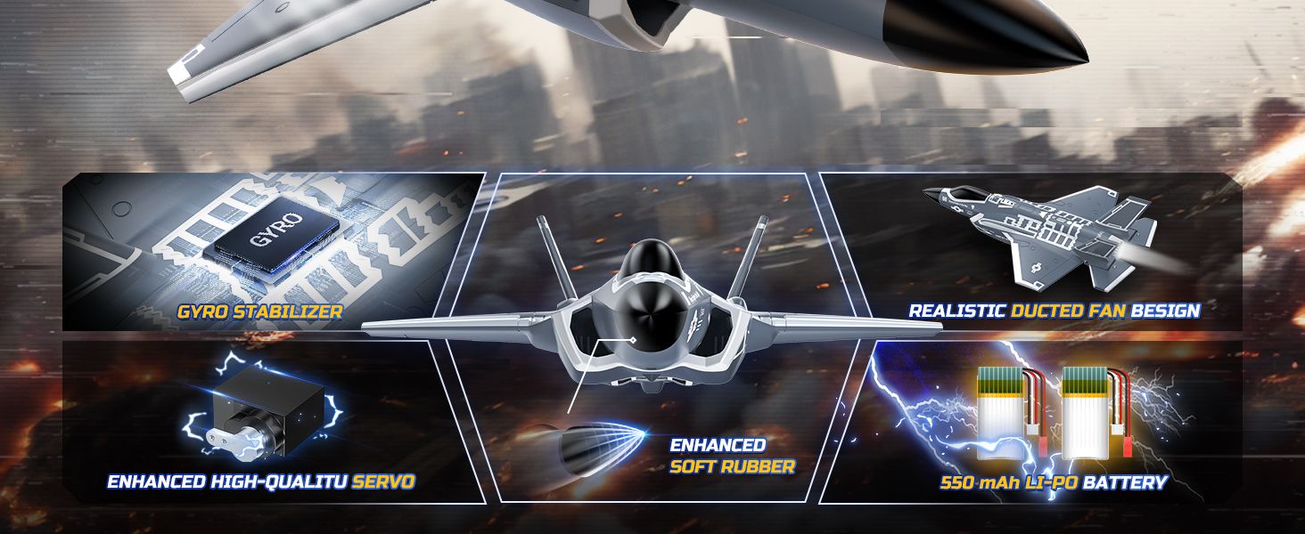 F35 4 Channel Brushless RC Plane,Remote Control Airplane Ducted Fans Fighter Jet,2.4GHz 6-axis Gyro Stabilizer RTF Hobby Glider Aircraft Plane