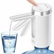 5 Gallon Water Bottle Pump With Foldable Spout,Smart LED Display,Quiet Operation,Long-Lasting 1200mAh Battery (White)