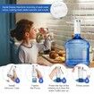 5 Gallon Water Bottle Pump With Foldable Spout,Smart LED Display,Quiet Operation,Long-Lasting 1200mAh Battery (White)
