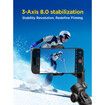 Gimbal Stabilizer for Smartphone,iPhone Gimbal w/Focus Wheel Face/Object Tracking Gimbal for iPhone Android Foldable 3-Axis Handheld Phone Gimbal