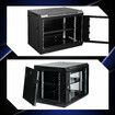 9U Network Server Cabinet Rack Wall Mount Data Enclosure Case 19 Inch Deep with Locking Glass Door Removable Side Panels for IT Computer Equipment