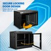 9U Network Server Cabinet Rack Wall Mount Data Enclosure Case 19 Inch Deep with Locking Glass Door Removable Side Panels for IT Computer Equipment