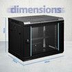 9U Network Server Cabinet Rack Wall Mount Data Enclosure Case 19 Inch Deep with Locking Glass Door Removable Side Panels for IT Computer Equipment