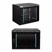 9U Network Server Cabinet Rack Wall Mount Data Enclosure Case 19 Inch Deep with Locking Glass Door Removable Side Panels for IT Computer Equipment