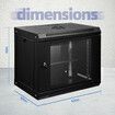 12U Network Server Cabinet Rack Wall Mount Data Case Enclosure 19 Inch Deep with Locking Glass Door Removable Side Panels for IT Computer Equipment