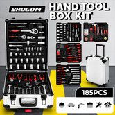 185Pcs Tool Box Trolley Set Hand Toolkit DIY Home Car Repair Rolling Auto Mechanics Household Storage Portable Aluminium Carry Case with Pliers Locks