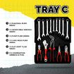 185Pcs Tool Box Trolley Set Hand Toolkit DIY Home Car Repair Rolling Auto Mechanics Household Storage Portable Aluminium Carry Case with Pliers Locks