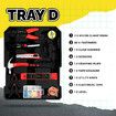 185Pcs Tool Box Trolley Set Hand Toolkit DIY Home Car Repair Rolling Auto Mechanics Household Storage Portable Aluminium Carry Case with Pliers Locks