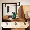 3 Drawer Bedside Table LED Nightstand Bed Side Night Lamp Stand End Cabinet Storage Shelf Rack Bedroom Furniture Metal Wooden with Charging Station