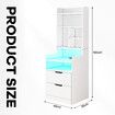 2IN1 Beside Table Bookshelf LED Nightstand 2 Drawer Cabinet Shelving Unit Storage Shelves Compartments Wooden Bedroom Furniture with Charging Station