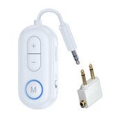 Bluetooth 5.4 Airplane Transmitter Adapter for Airpods or Headphones,2-in-1 Wireless Bluetooth 3.5mm Aux Audio Transmitter Receiver,White