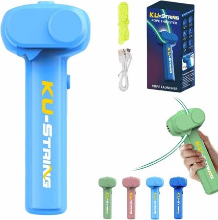 Glow in The Dark Loop Rope Launcher Propeller,Lasso Pressure Reducer,Game Shooter String Toy,Birthday Christmas Ideal Gift Light Blue