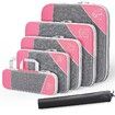 Compression Packing Cube for Suitcase, 6 Pcs Travel Luggage Organizer (Pink)