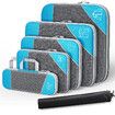 Compression Packing Cube for Suitcase, 6 Pcs Travel Luggage Organizer (Sky Blue)