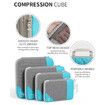 Compression Packing Cube for Suitcase, 6 Pcs Travel Luggage Organizer (Sky Blue)