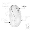 Wireless Silent Bluetooth Mouse Pompact Portable Smooth Tracking for Windows,MacOS Compatible with PC,Mac,Laptop,Tablets-White