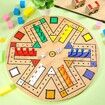Fast Track Board Game Wooden 3-6 Players Board Game Set with 24 Board Game Pieces, Fast Track Game Night for Teens Family Game, 6 Colors