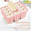 Silicone Popsicles Molds,Ice Pop Cream Mold Set Homemade Popsicle Maker For Kids with 50pcs Sticks(Pink)