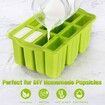 Silicone Popsicles Molds,Ice Pop Cream Mold Set Homemade Popsicle Maker For Kids with 50pcs Sticks(Green)