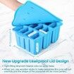 Silicone Popsicles Molds,Ice Pop Cream Mold Set Homemade Popsicle Maker For Kids with 50pcs Sticks(Blue)
