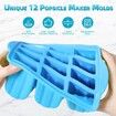 Silicone Popsicles Molds,Ice Pop Cream Mold Set Homemade Popsicle Maker For Kids with 50pcs Sticks(Blue)