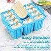 Silicone Popsicles Molds,Ice Pop Cream Mold Set Homemade Popsicle Maker For Kids with 50pcs Sticks(Blue)