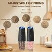 Rechargeable Electric Salt and Pepper Grinder Set, Automatic Gravity Electric Salt and Pepper Grinder Set, Adjustable Roughness, LED Light, 2 Pack