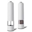 Electric Salt and Pepper Grinder, Battery Operated, Salt and Pepper Mills, Adjustable Coarseness,One Handed Operation 1 Pack (White)