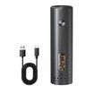 Pepper Grinder, Electric Salt and Pepper Mill Grinder, Adjustable Coarseness, Rechargeability with LED Light, One Hand Automatic Operation Black