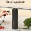 Pepper Grinder, Electric Salt and Pepper Mill Grinder, Adjustable Coarseness, Rechargeability with LED Light, One Hand Automatic Operation Black