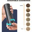 Pepper Grinder, Electric Salt and Pepper Mill Grinder, Adjustable Coarseness, Rechargeability with LED Light, One Hand Automatic Operation Black