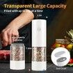 Electric Salt and Pepper Grinder with Warm LED Light, Adjustable Coarseness Large Capacity Automatic Salt Pepper Mill Grinder for Kitchen, White