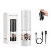 Electric Salt and Pepper Grinder with Warm LED Light, Adjustable Coarseness Large Capacity Automatic Salt Pepper Mill Grinder for Kitchen, White