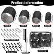 4 Sizes Self-Grip Hair Rollers Set for Long,Short Hair and Bangs - 50 Pcs with Clips 25mm 36mm 48mm 60mm,Black