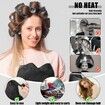 4 Sizes Self-Grip Hair Rollers Set for Long,Short Hair and Bangs - 50 Pcs with Clips 25mm 36mm 48mm 60mm,Black