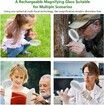 Magnifying Glass with Light, LED Magnifiers for Reading USB Rechargeable Magnifying Glasses with Light for Close Work