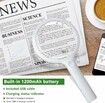 Magnifying Glass with Light, LED Magnifiers for Reading USB Rechargeable Magnifying Glasses with Light for Close Work