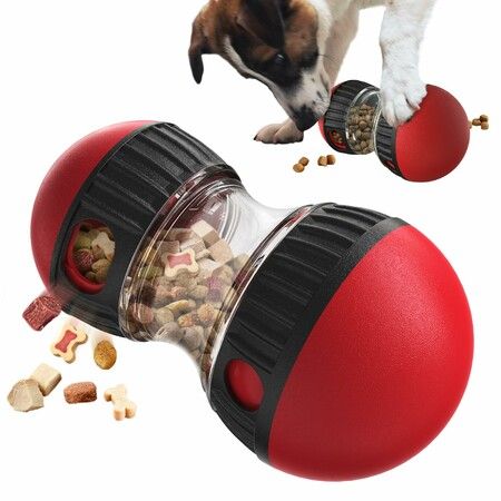 Interactive Dog Toys Food Treat Dispenser for Dogs Slow Feeding for Large/Medium/Small Aggressive Chewers Promotes Healthy Eating Habit-Red