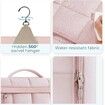 Travel Toiletry Bag Extra Large Full-open Hanging Toiletry Bag for Women Puffy Cosmetic Makeup Bag Organizer with Handle for Accessories-Beige