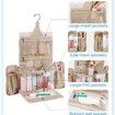 Travel Toiletry Bag Extra Large Full-open Hanging Toiletry Bag for Women Puffy Cosmetic Makeup Bag Organizer with Handle for Accessories-Beige