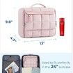 Travel Toiletry Bag Extra Large Full-open Hanging Toiletry Bag for Women Puffy Cosmetic Makeup Bag Organizer with Handle for Accessories-Black
