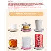 Pink 8 Piece Drink Coasters with Holder Minimalist Cotton Woven 4 Colors Absorbent Set for Home Decor & Tabletop Protection