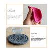 Polka Dot Grey 8 Piece Drink Coasters with Holder Minimalist Cotton Woven 4 Colors Absorbent Set for Home Decor & Tabletop Protection