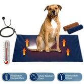 Dogs Electric Heating Pet Bed Blanket Thermal Mat Protection Temperature Display 75*45cm