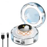 Smart Ring Tracker Enamel Flower Pattern Ring for Women & Man, Sleep&Exercise Monitor, IP68 Waterproof Activity Trackers with Charging Case(7#)