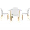 1 Artiss Dining Table and 4 Chairs Set White Wood