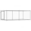 Dog Cage with Door Grey 4x2x1.5 m Galvanised Steel