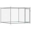Dog Cage with Door Grey 4x2x1.5 m Galvanised Steel