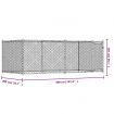 Dog Cage with Door Grey 4x2x1.5 m Galvanised Steel