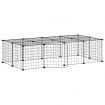20-Panel Pet Cage with Door Black 35x35 cm Steel